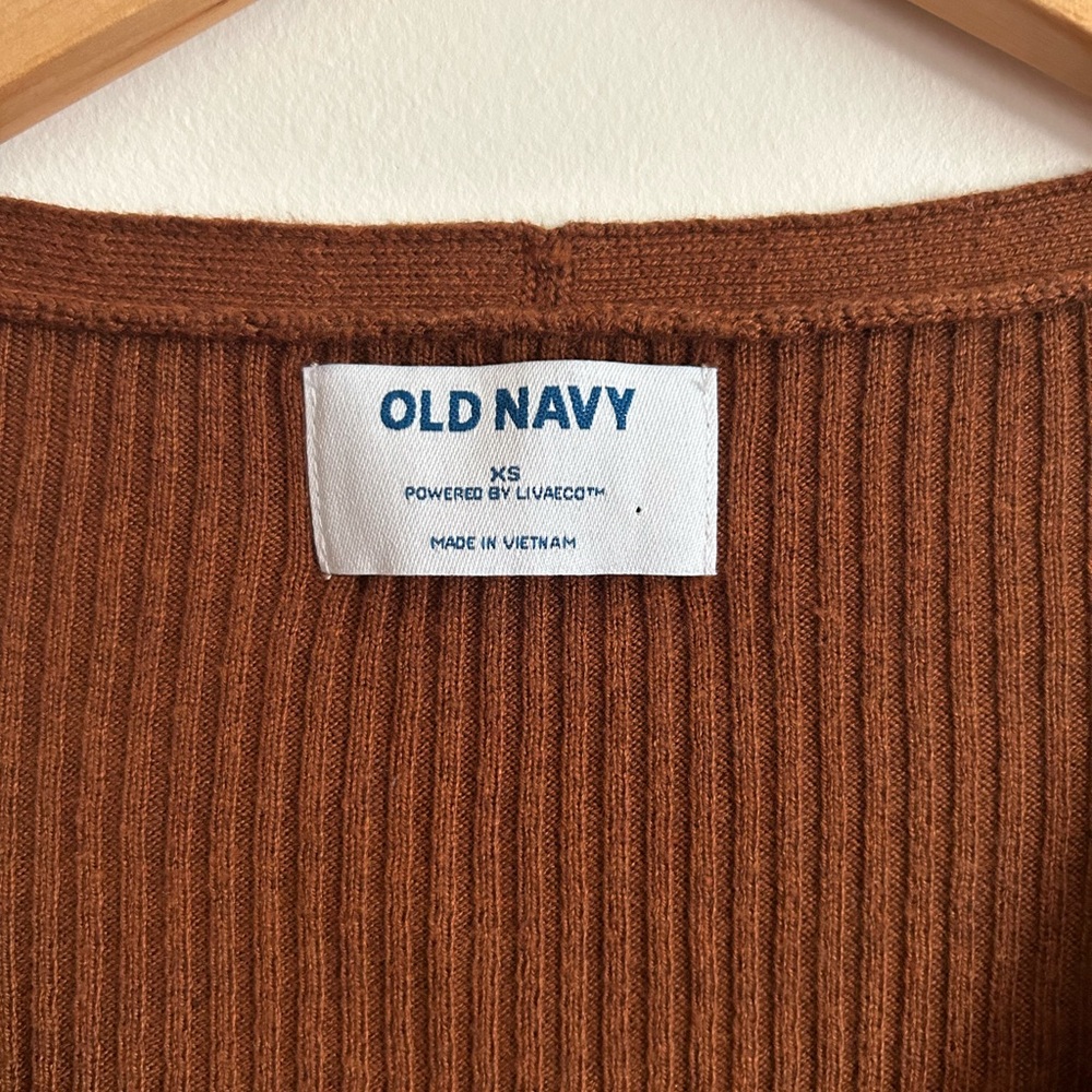 Old Navy Brown/Rust Ribbed Cardigan - Picture 3 of 6